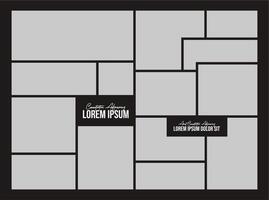 comics page grid layout abstract photo frames and digital photo wall template vector