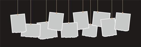 Pictures or photos frame collage. comics page grid layout abstract photo frames and digital photo wall template vector