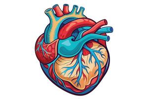 art of Human heart drawing Abstract minimal flat art vector