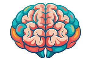 art of Human brain drawing Abstract minimal flat art vector