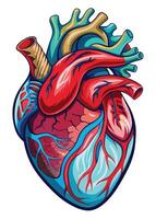 art of Human heart drawing Abstract minimal flat art vector