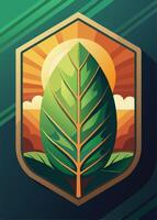 art of Leaf drawing Abstract minimal flat art vector