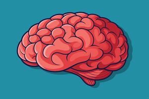 art of Human brain drawing Abstract minimal flat art vector
