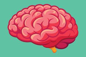 art of Human brain drawing Abstract minimal flat art vector
