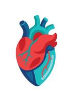art of Human heart drawing Abstract minimal flat art vector