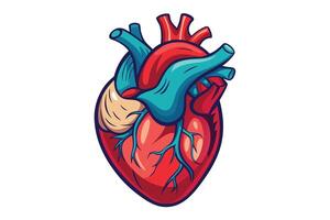 art of Human heart drawing Abstract minimal flat art vector