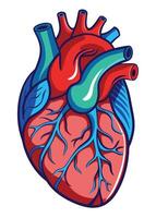 art of Human heart drawing Abstract minimal flat art vector