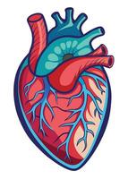 art of Human heart drawing Abstract minimal flat art vector