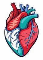 art of Human heart drawing Abstract minimal flat art vector