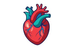 art of Human heart drawing Abstract minimal flat art vector