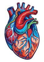 art of Human heart drawing Abstract minimal flat art vector