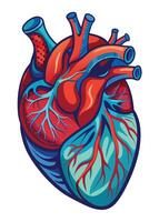 art of Human heart drawing Abstract minimal flat art vector