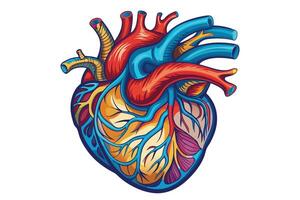 art of Human heart drawing Abstract minimal flat art vector