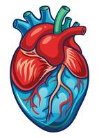 art of Human heart drawing Abstract minimal flat art vector