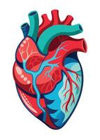 art of Human heart drawing Abstract minimal flat art vector