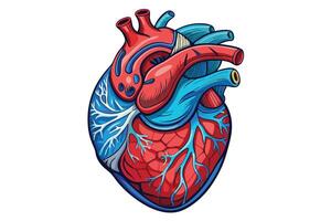 art of Human heart drawing Abstract minimal flat art vector