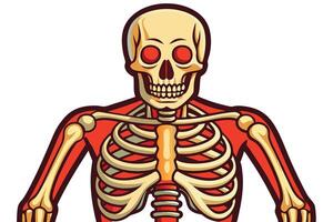art of Human skeleton drawing Abstract minimal flat art vector