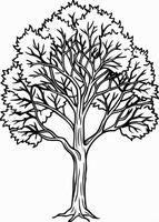 One line art of Tree drawing Abstract minimal continuous line art wall decor vector