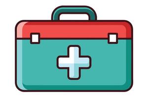 art of first aid box on white background vector