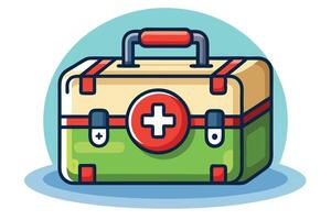 art of first aid box on white background vector