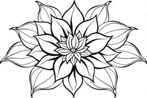 One line art of the Flower drawing Abstract minimal continuous line art wall decor vector