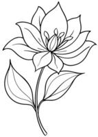One line art of the Flower drawing Abstract minimal continuous line art wall decor vector