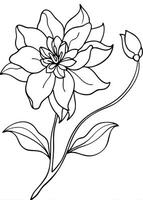 One line art of the Flower drawing Abstract minimal continuous line art wall decor vector