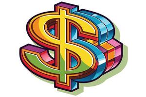 Art of Dollar on white background vector
