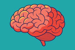 art of Human brain drawing Abstract minimal flat art vector