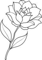 One line art of the Flower drawing Abstract minimal continuous line art wall decor vector