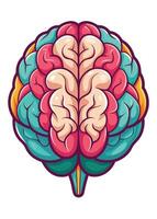 art of Human brain drawing Abstract minimal flat art vector