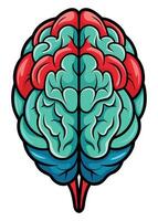 art of Human brain drawing Abstract minimal flat art vector