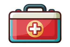 art of first aid box on white background vector