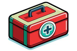 art of first aid box on white background vector