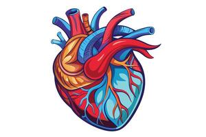 art of Human heart drawing Abstract minimal flat art vector