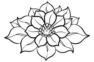 One line art of the Flower drawing Abstract minimal continuous line art wall decor vector