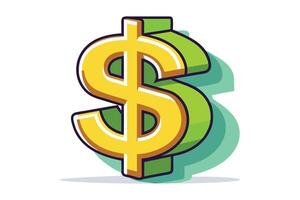 Art of Dollar on white background vector