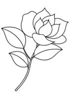 One line art of the Flower drawing Abstract minimal continuous line art wall decor vector