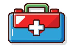 art of first aid box on white background vector