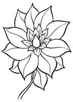 One line art of the Flower drawing Abstract minimal continuous line art wall decor vector