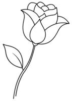 One line art of the Flower drawing Abstract minimal continuous line art wall decor vector