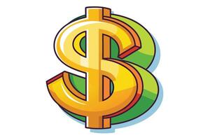 Art of Dollar on white background vector