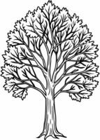 One line art of Tree drawing Abstract minimal continuous line art wall decor vector