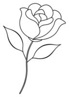 One line art of the Flower drawing Abstract minimal continuous line art wall decor vector
