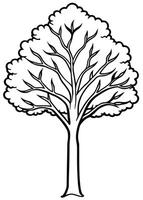 One line art of Tree drawing Abstract minimal continuous line art wall decor vector