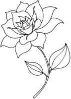 One line art of the Flower drawing Abstract minimal continuous line art wall decor vector