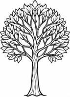 One line art of Tree drawing Abstract minimal continuous line art wall decor vector
