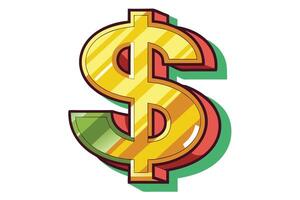Art of Dollar on white background vector