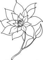 One line art of the Flower drawing Abstract minimal continuous line art wall decor vector