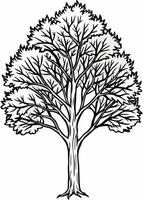 One line art of Tree drawing Abstract minimal continuous line art wall decor vector